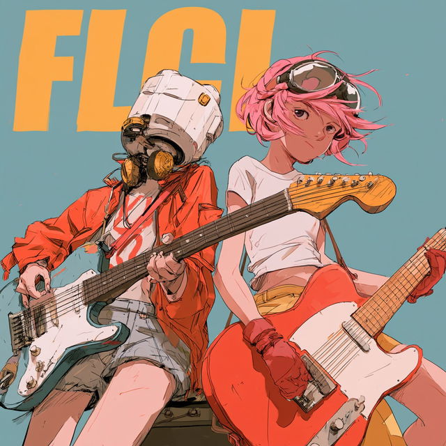 FLCL style, Midjourney V8.2, render 3 of 4