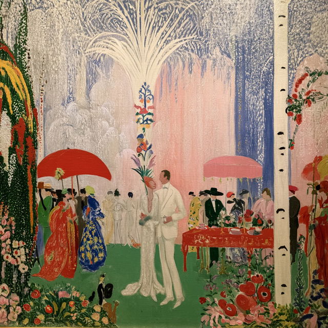 Florine Stettheimer style, Midjourney V8.2, render 3 of 4