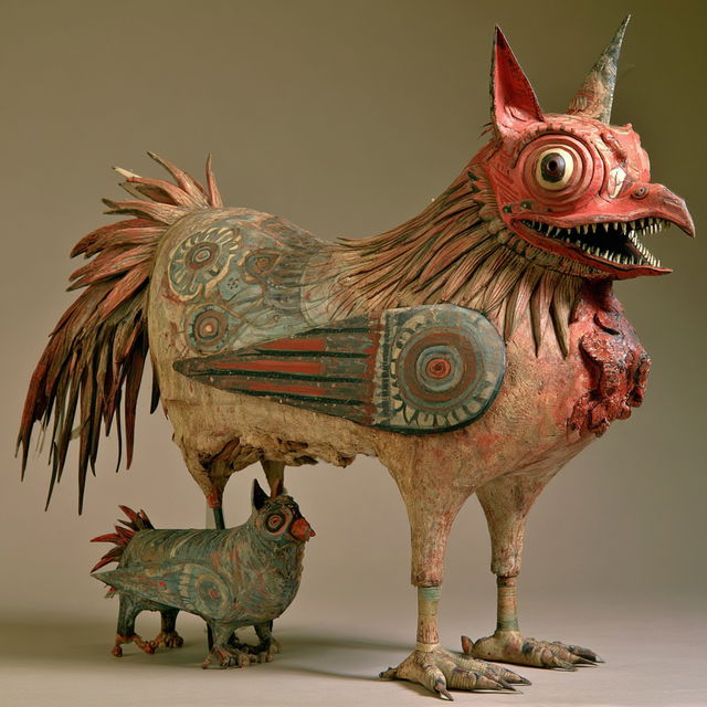 Folk art style, Midjourney V8.2, render 2 of 4