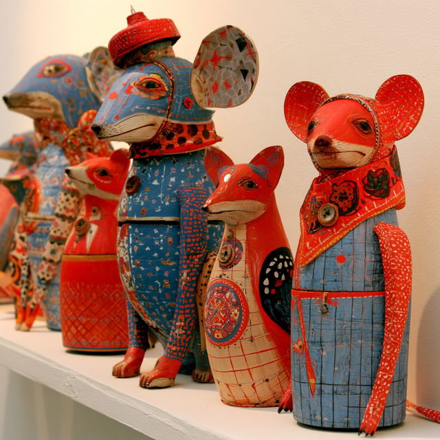 Folk art style, Midjourney V8.2, render 3 of 4