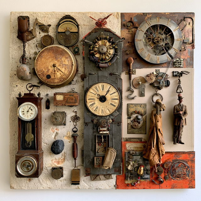 Found object art style, Midjourney V8.2, render 2 of 4