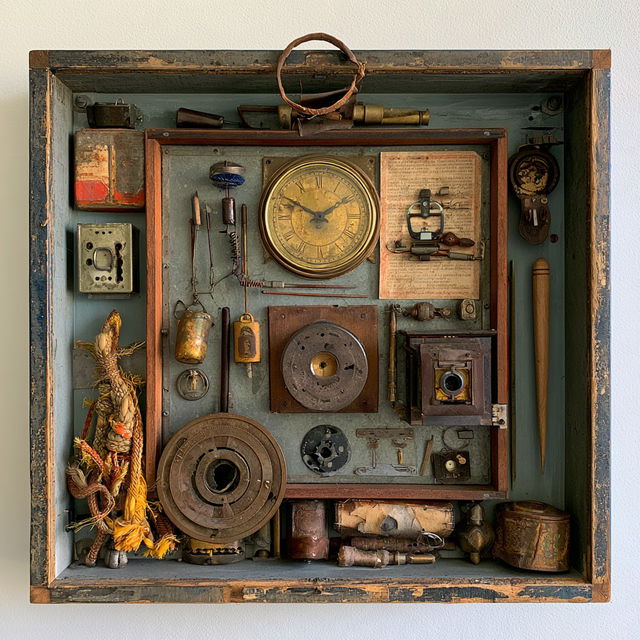 Found object art style, Midjourney V8.2, render 4 of 4