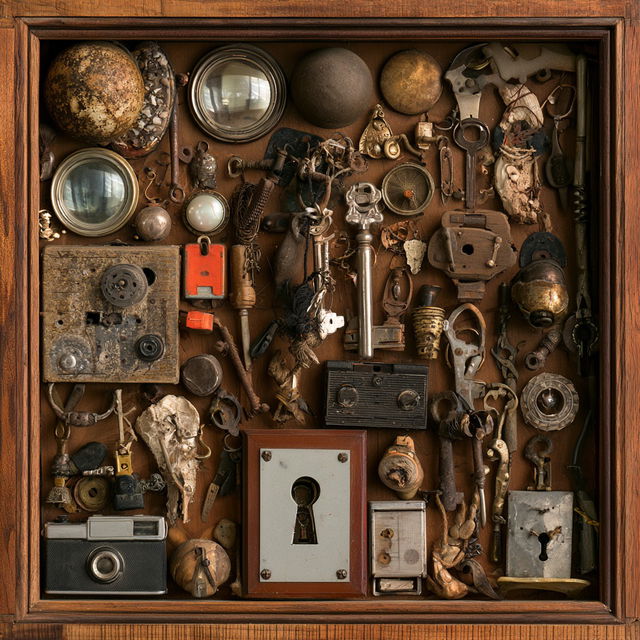 Found object art style, Midjourney V8.2, render 3 of 4