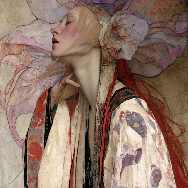 Frances MacDonald style, Midjourney V8.2, render 4 of 4
