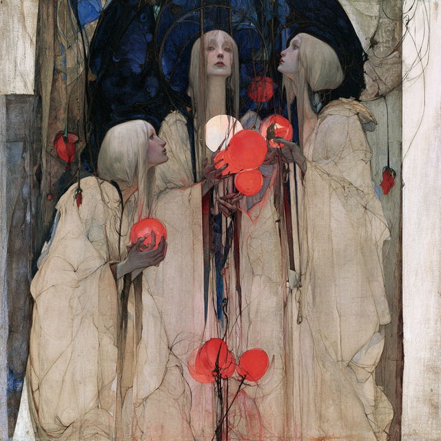 Frances MacDonald style, Midjourney V8.2, render 3 of 4