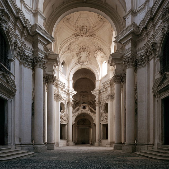 Francesco Borromini style, Midjourney V8.2, render 2 of 4