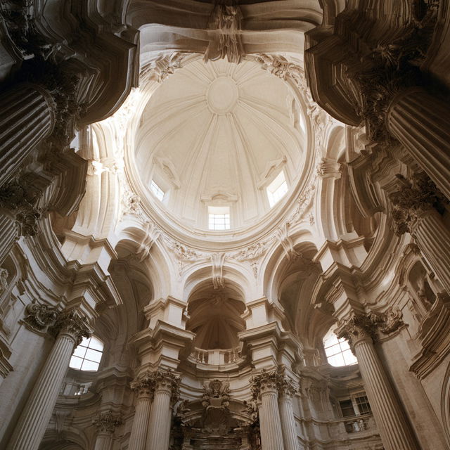 Francesco Borromini style, Midjourney V8.2, render 4 of 4