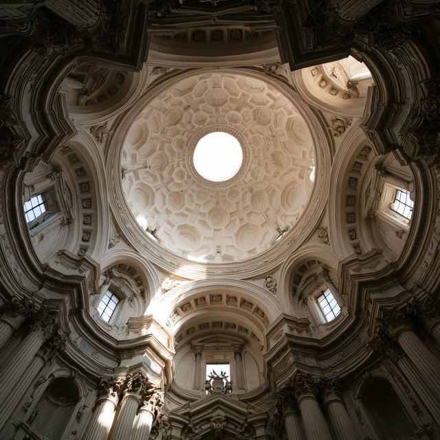 Francesco Borromini style, Midjourney V8.2, render 3 of 4