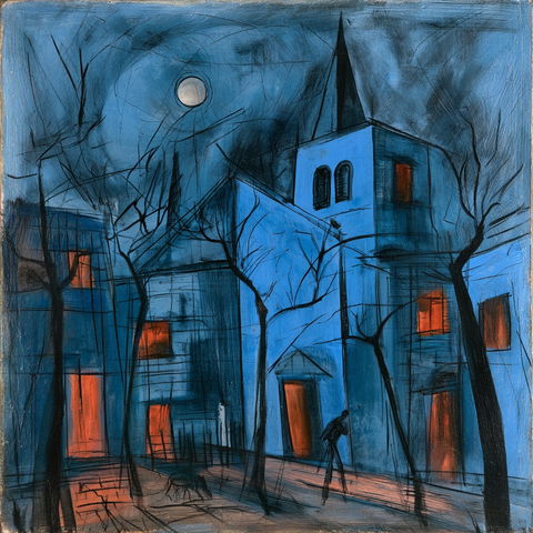 Francis Newton Souza style (Painters), Midjourney V8.2