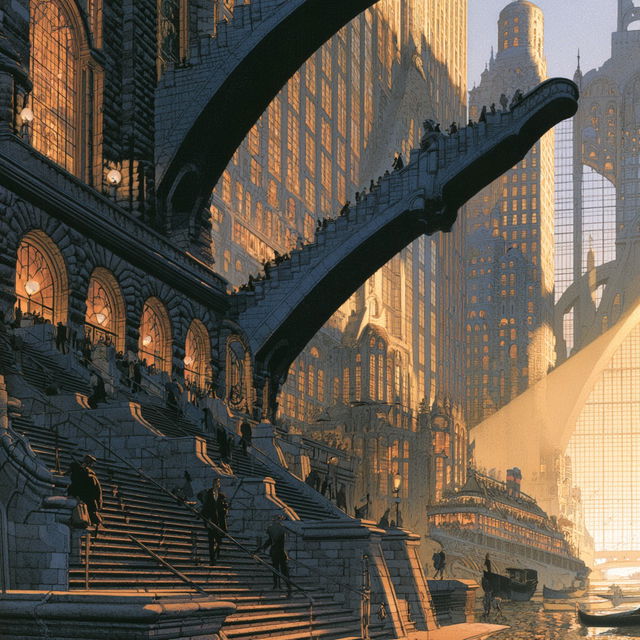 Francois Schuiten style, Midjourney V8.2, render 2 of 4