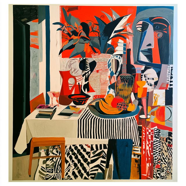 Francoise Gilot style, Midjourney V8.2, render 1 of 4