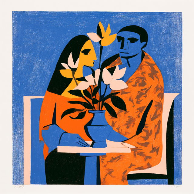 Francoise Gilot style, Midjourney V8.2, render 4 of 4