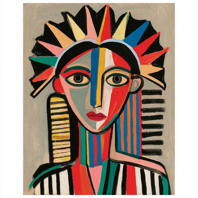 Francoise Gilot style, Midjourney V8.2, render 3 of 4