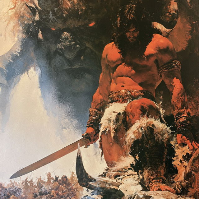 Frank Frazetta style, Midjourney V8.2, render 4 of 4