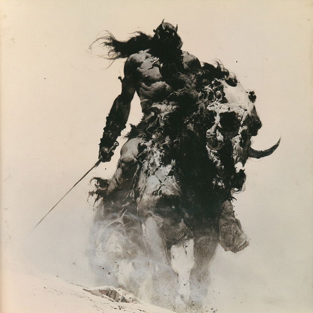 Frank Frazetta style, Midjourney V8.2, render 3 of 4
