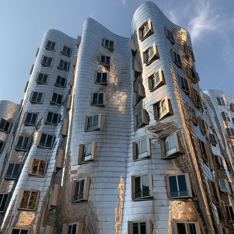 Frank Gehry style (Architects), Midjourney V8.2