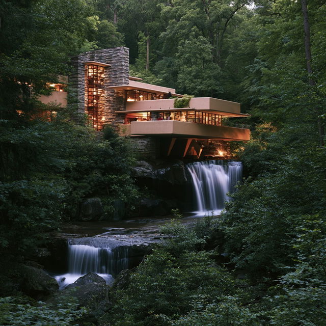 Frank Lloyd Wright style, Midjourney V8.2, render 2 of 4