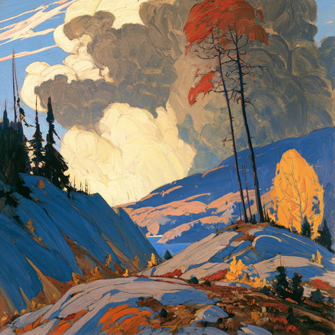 Franklin Carmichael style (Painters), Midjourney V8.2