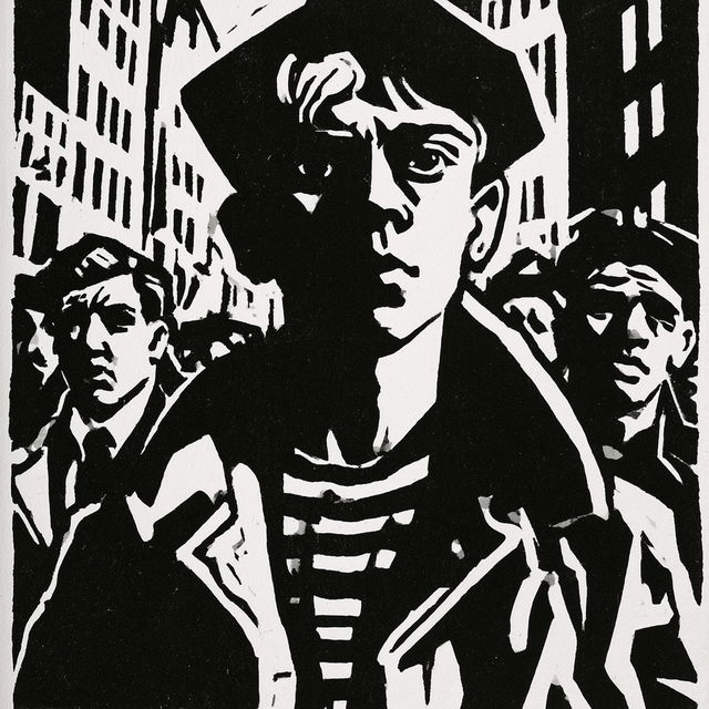 Frans Masereel style, Midjourney V8.2, render 4 of 4