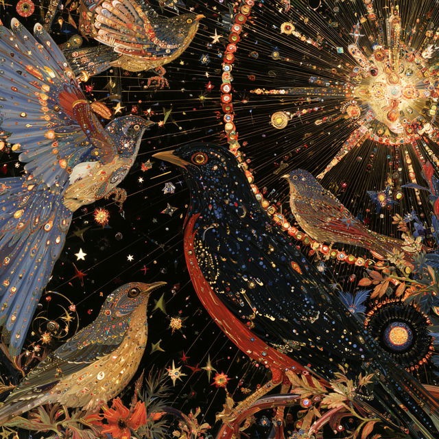 Fred Tomaselli style, Midjourney V8.2, render 1 of 4