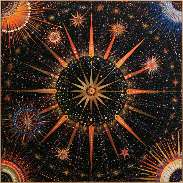 Fred Tomaselli style, Midjourney V8.2, render 4 of 4