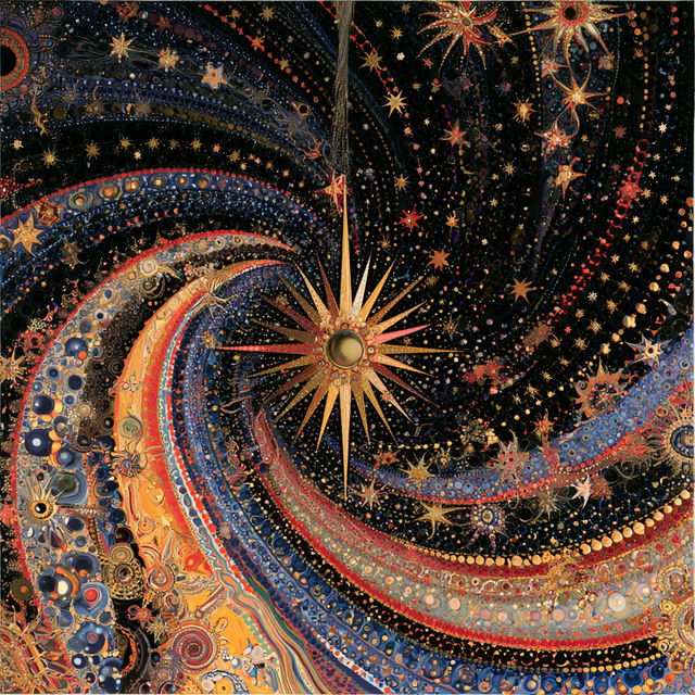 Fred Tomaselli style, Midjourney V8.2, render 3 of 4