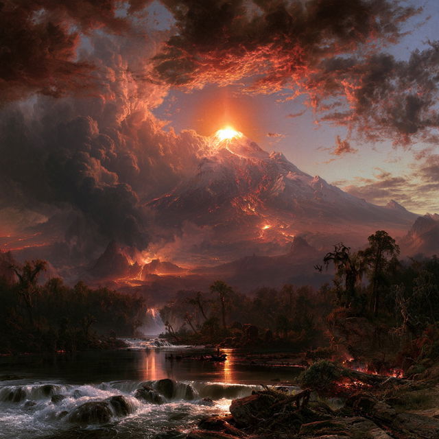 Frederic Edwin Church style, Midjourney V8.2, render 4 of 4