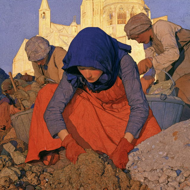 Frederick Cayley Robinson style, Midjourney V8.2, render 2 of 4