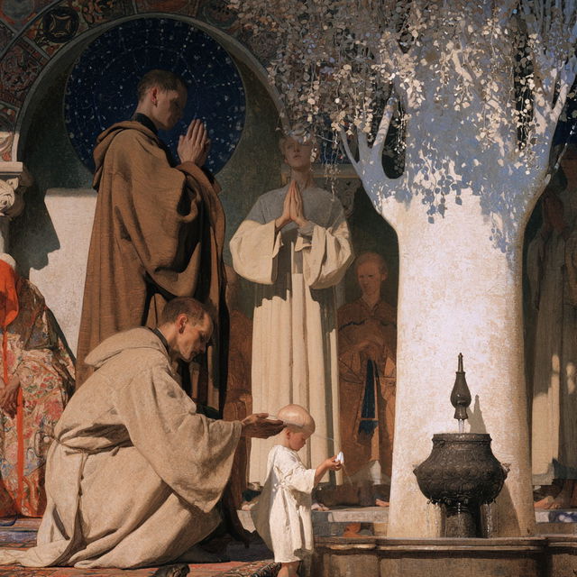 Frederick Cayley Robinson style, Midjourney V8.2, render 4 of 4