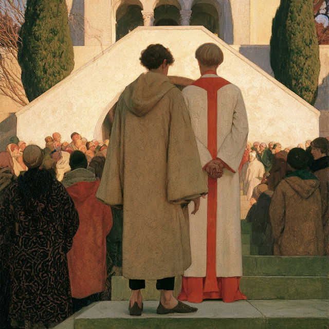 Frederick Cayley Robinson style, Midjourney V8.2, render 3 of 4