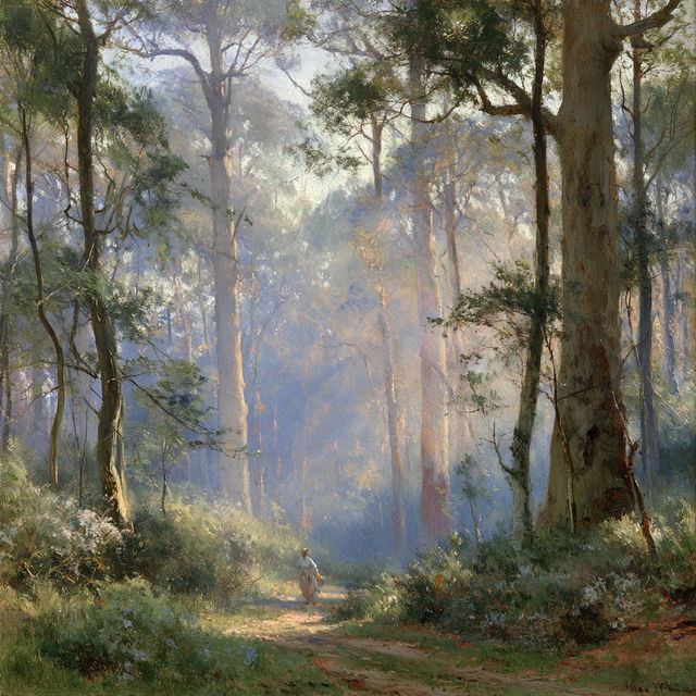Frederick McCubbin style, Midjourney V8.2, render 2 of 4