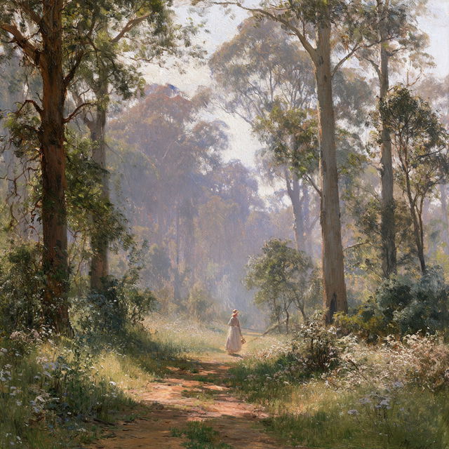 Frederick McCubbin style, Midjourney V8.2, render 1 of 4