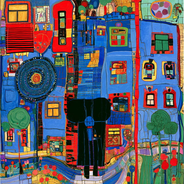 Friedensreich Hundertwasser style, Midjourney V8.2, render 4 of 4