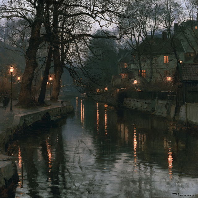Frits Thaulow style, Midjourney V8.2, render 1 of 4