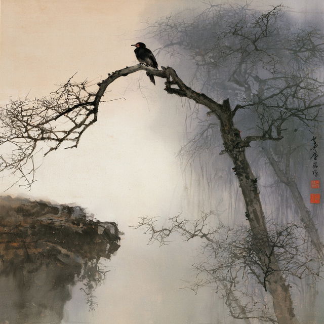Fu Baoshi style, Midjourney V8.2, render 3 of 4