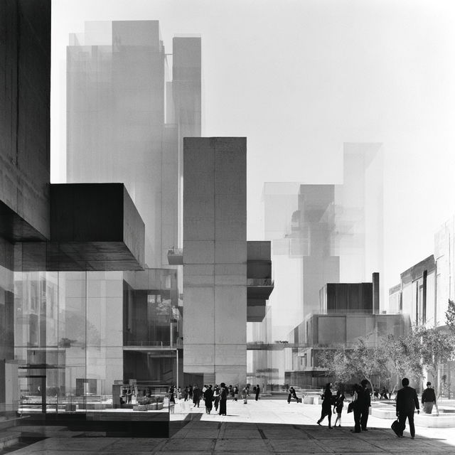 Fumihiko Maki style, Midjourney V8.2, render 3 of 4
