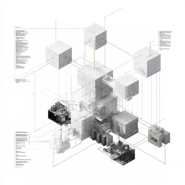 Functional block diagram style, Midjourney V8.2, render 3 of 4