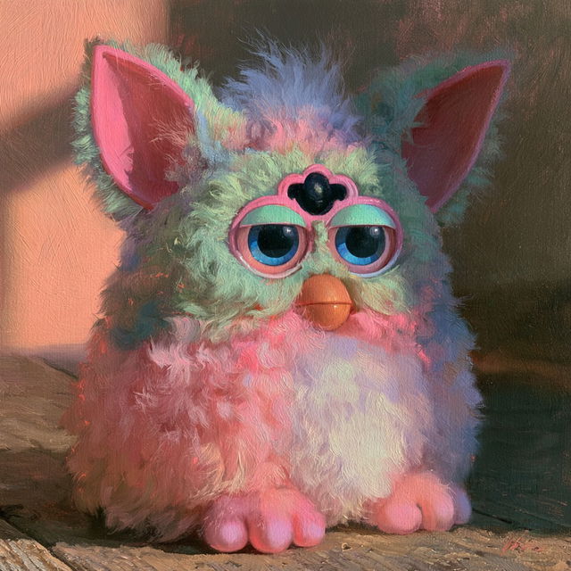 Furby style, Midjourney V8.2, render 1 of 4