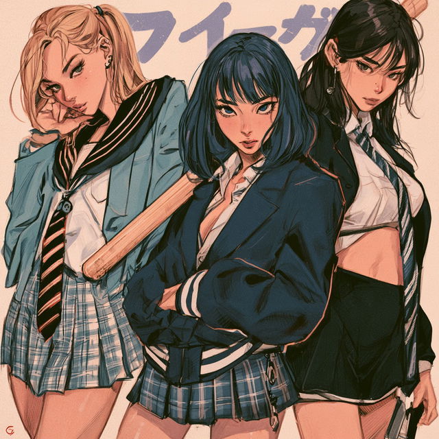 Gakuen anime style style, Midjourney V8.2, render 2 of 4
