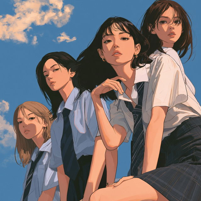 Gakuen anime style style, Midjourney V8.2, render 4 of 4