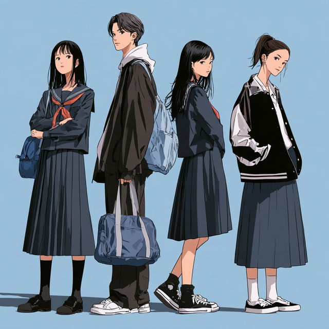Gakuen anime style style, Midjourney V8.2, render 3 of 4