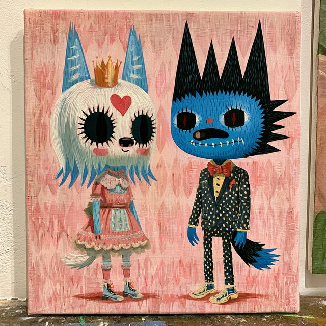 Gary Baseman style, Midjourney V8.2, render 2 of 4