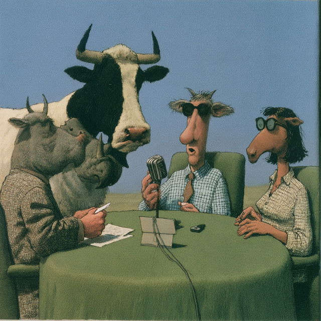 Gary Larson style, Midjourney V8.2, render 1 of 4