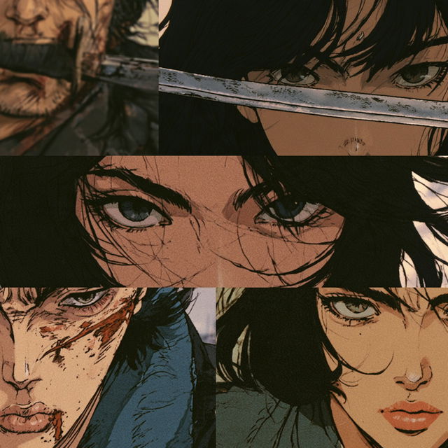 Gekiga anime style style, Midjourney V8.2, render 2 of 4