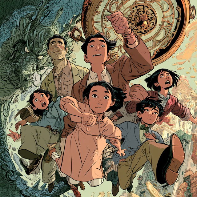 Gene Luen Yang style, Midjourney V8.2, render 1 of 4