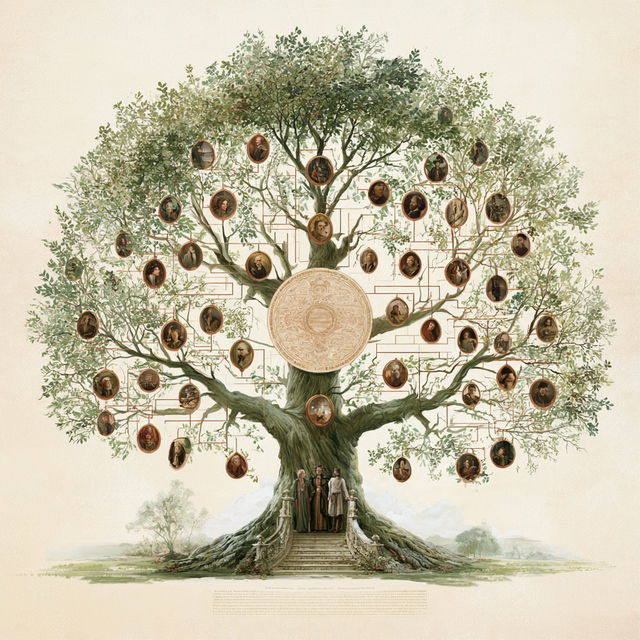 Genealogical tree style, Midjourney V8.2, render 4 of 4