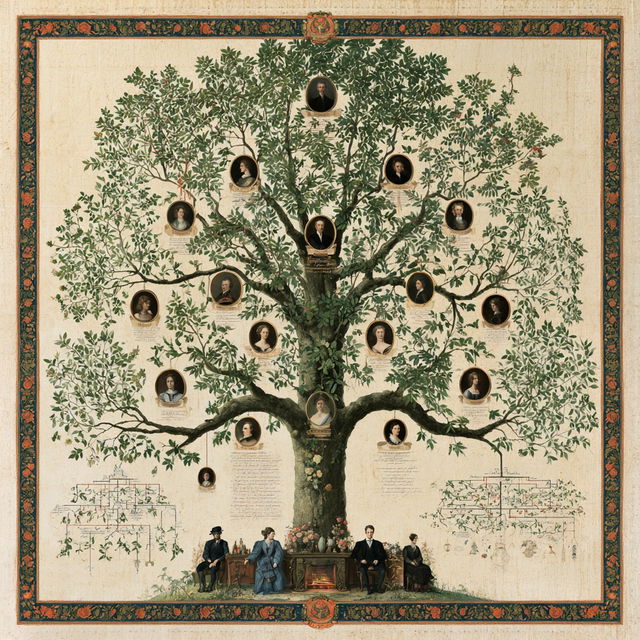 Genealogical tree style, Midjourney V8.2, render 3 of 4