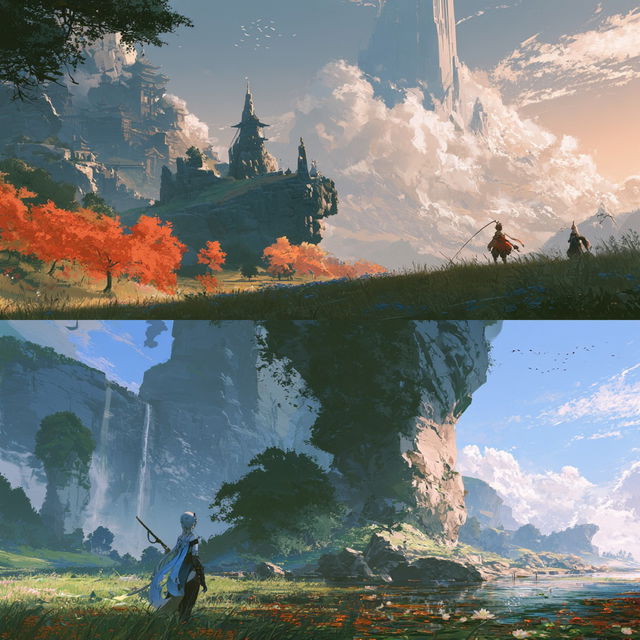 Genshin style, Midjourney V8.2, render 4 of 4