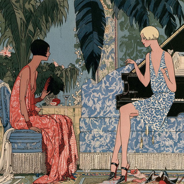 George Barbier style, Midjourney V8.2, render 1 of 4