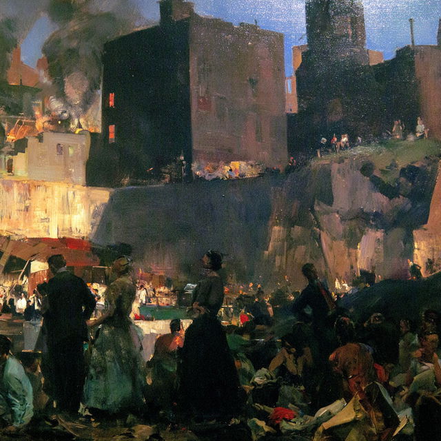 George Bellows style, Midjourney V8.2, render 2 of 4
